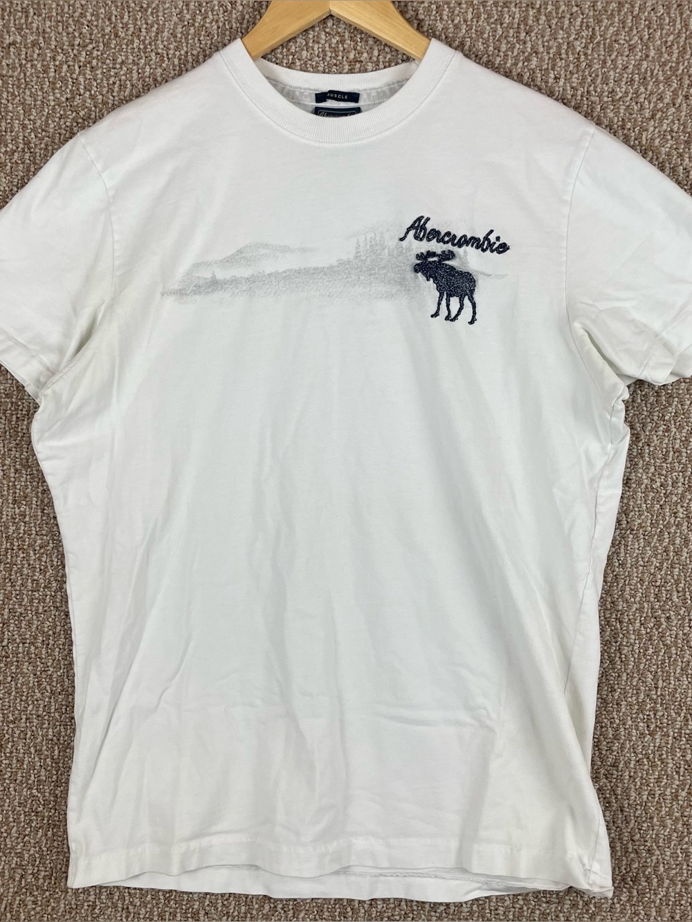 Vintage 90s Abercrombie & Fitch Shirt XXL Single Stitch Moose Hong Kong F129